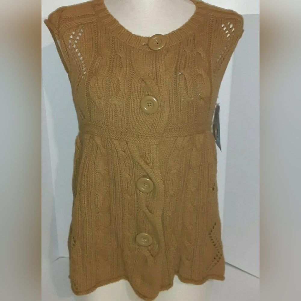 Women's Mossimo Supply Co Gold Sweatercoat Vest Sz S NWT